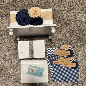 Rustic Recipe Box with Cards and Dividers NIB NWT